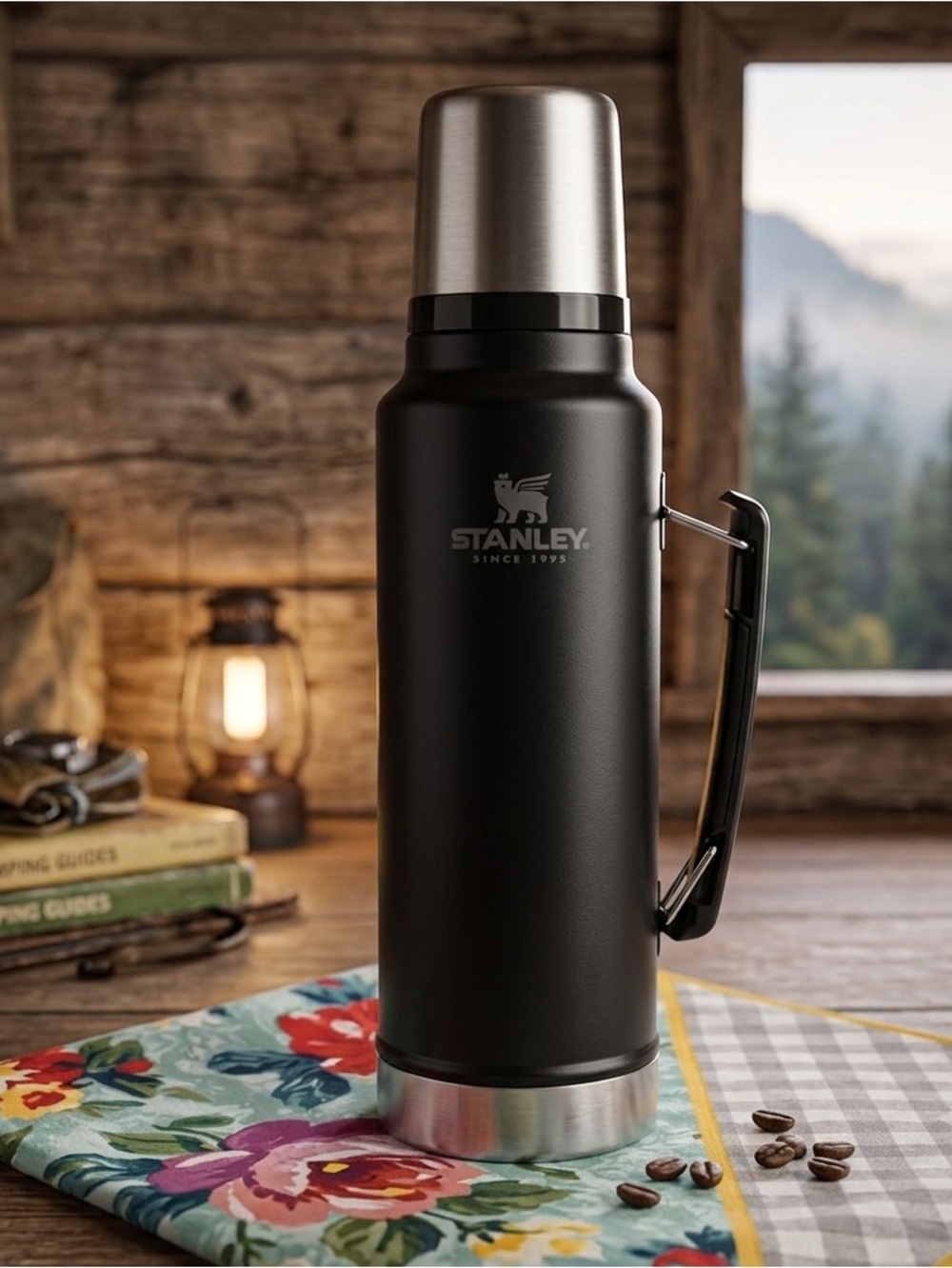 🌸 Vintage Stanley Black Coffee Thermos Tumbler - Fall